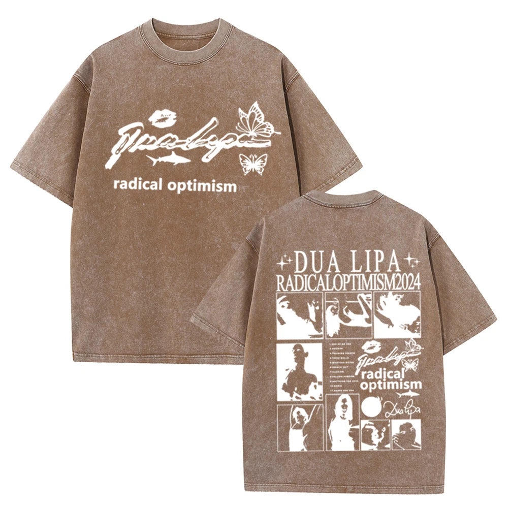 Radical Optimism Dua Washed  T-Shirts Y2K Shirt Women Tshirt