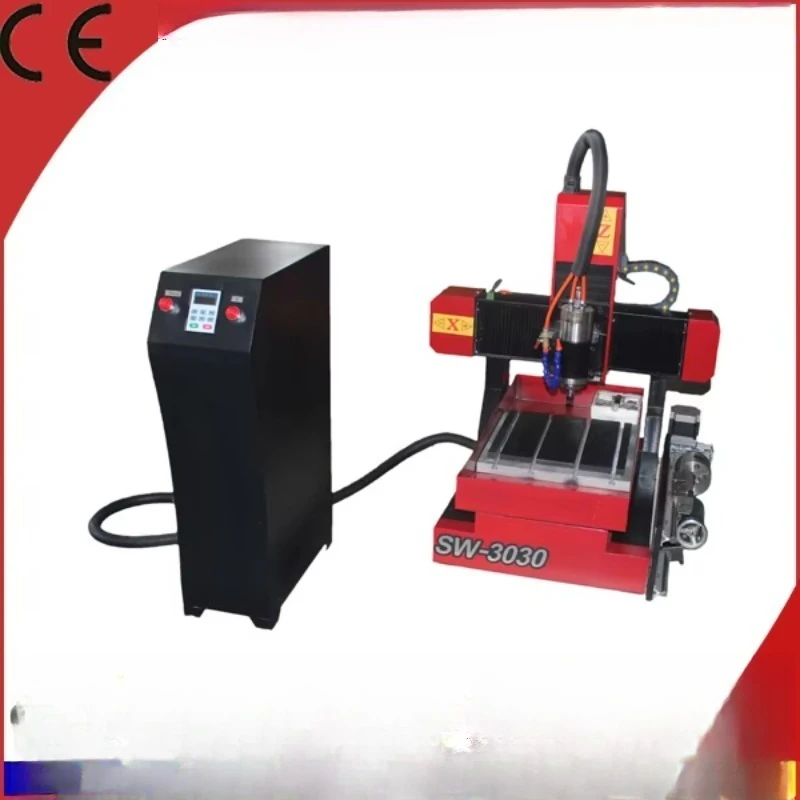 Mini 3030 Router CNC con sistema rotante a 4 assi per incisione su metalli