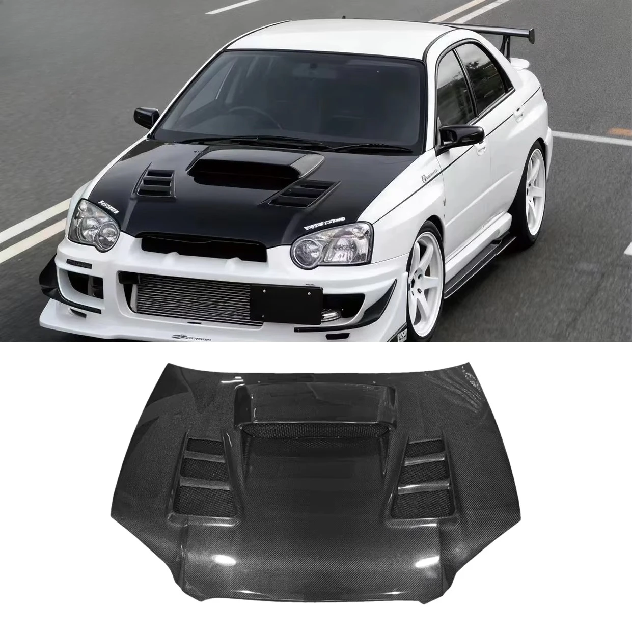 

Carbon Fiber Hood for Impreza Wrx Sti 8 Gdb 2004-2005 VR Style Engine Cover Bonnet Car Exterior Accessories Body Kit