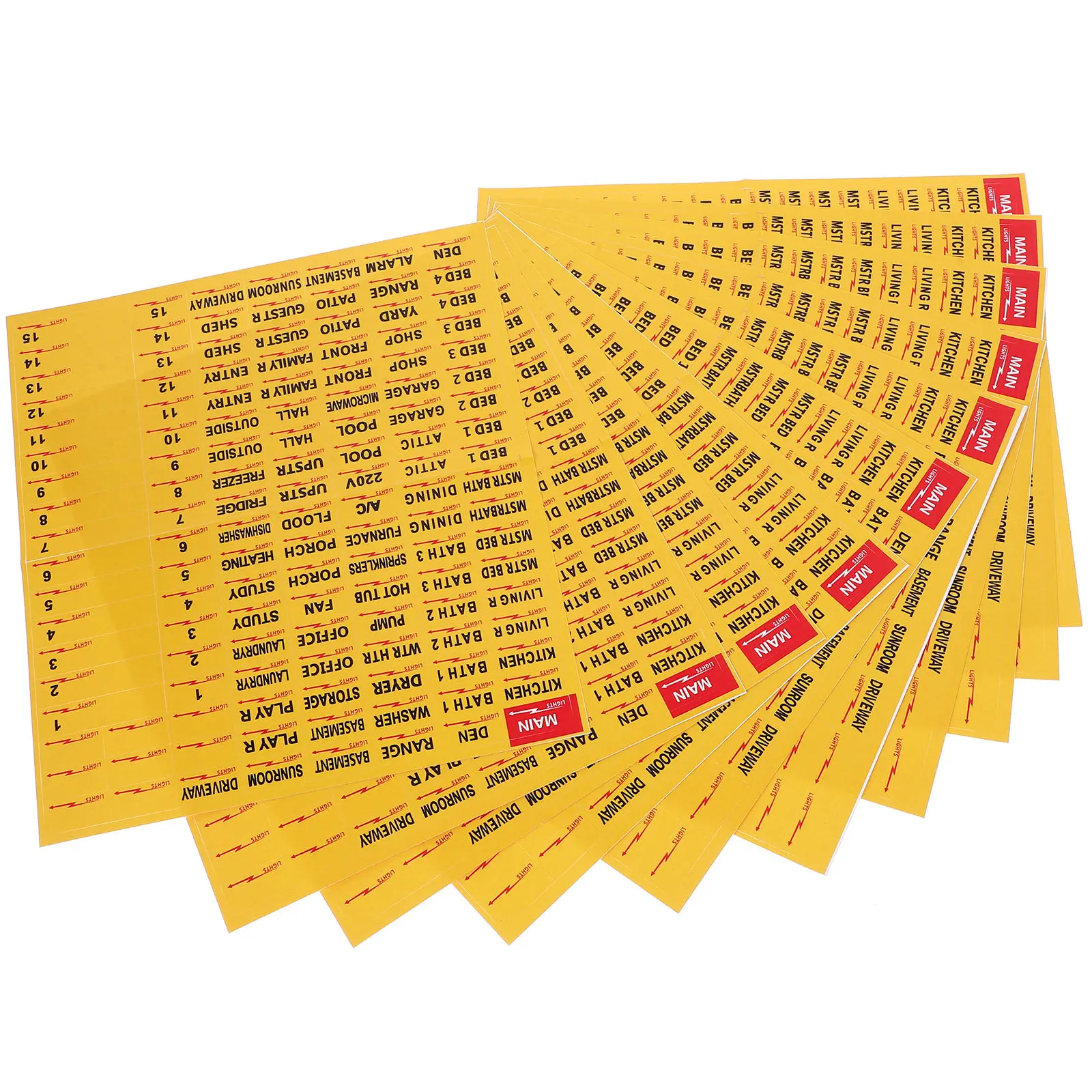 

10 Sheets Electrical Panel Label Circuit Breaker Catalog Sticker Self Adhesive Colorful Breaker Box Labels Electric Panel
