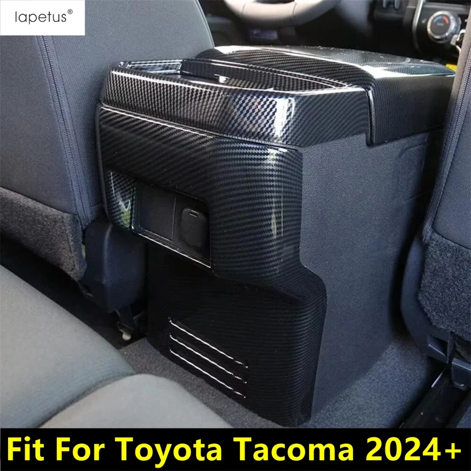 

Аксессуары из углеродного волокна для Toyota Tacoma 2024 2025, задний подлокотник, кондиционер, вентиляционное отверстие переменного тока, накладка на панель стакана для воды