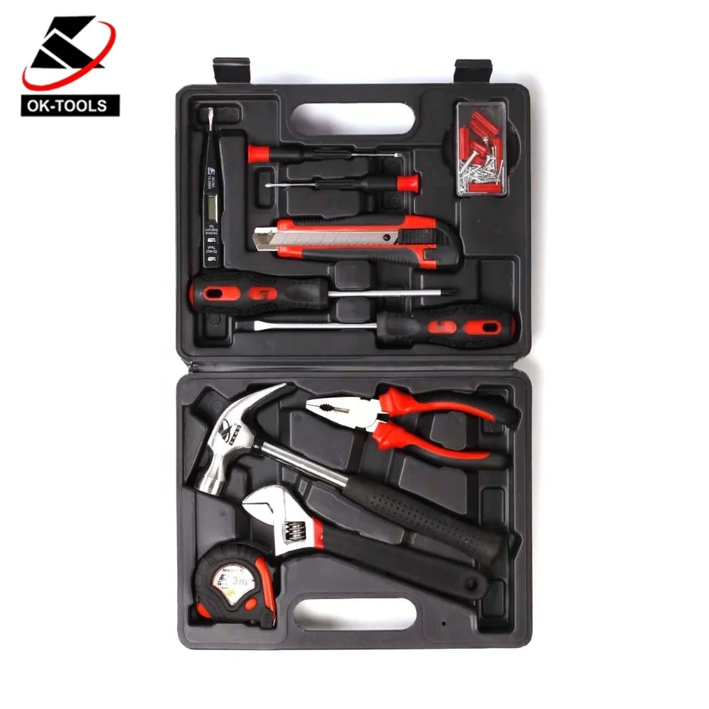 KAFUWELL-H1042A 11pcs portable tool set herramientas home repair hand hardware toolkit household combo toolbox with box OEM