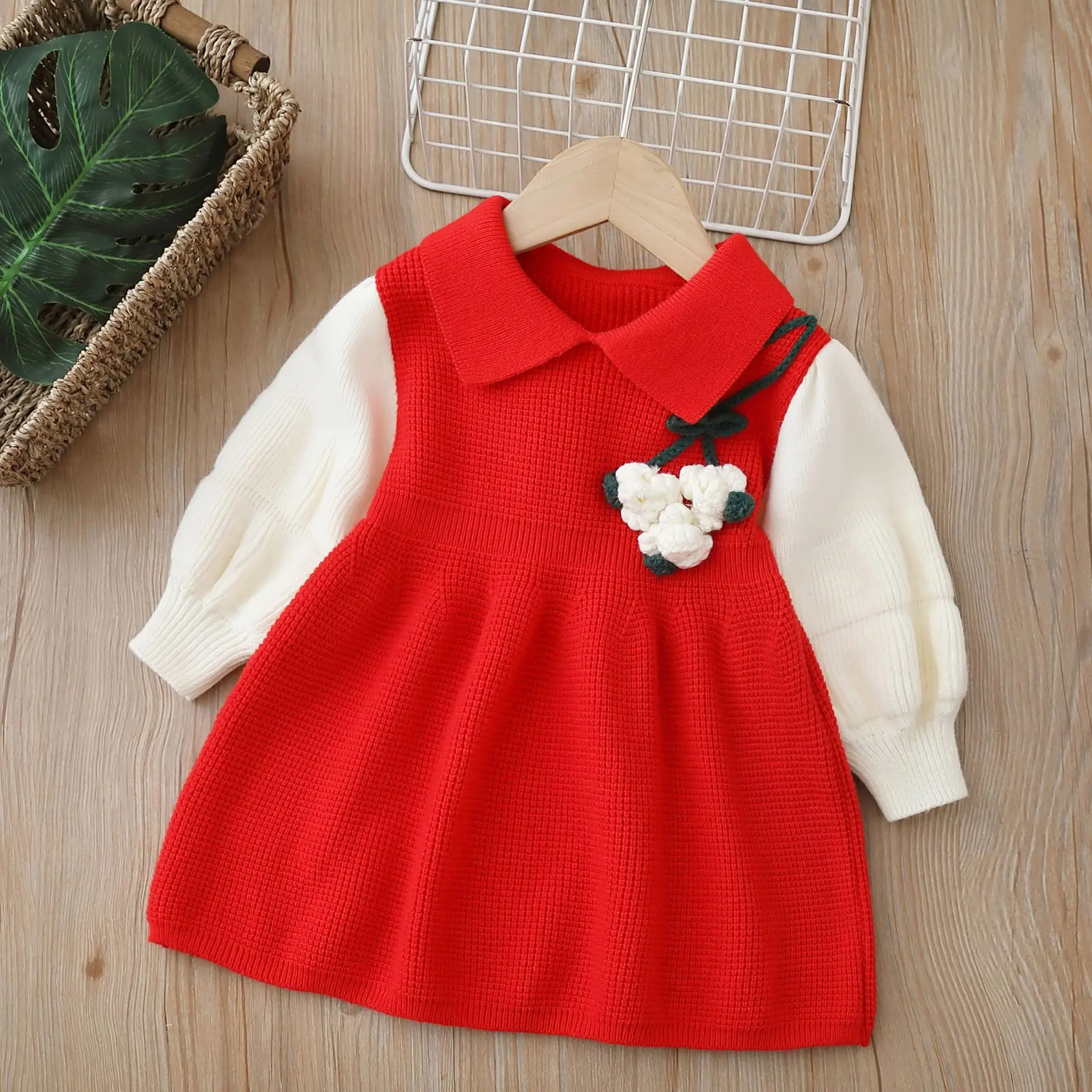Toddler winter sweater princess dress knitted for girls fall style kids clothing baby girl clothing lovely