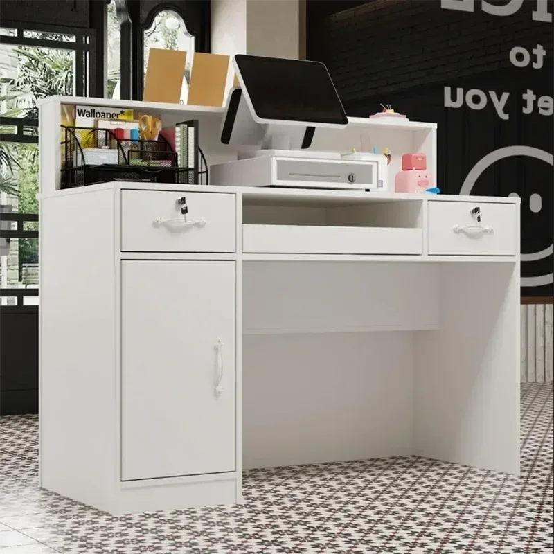 Luxury Receiption Desk Checkout Counter For Supermarket Table Reception Front Bank Furniture Bureau Meuble Store Showcase Home