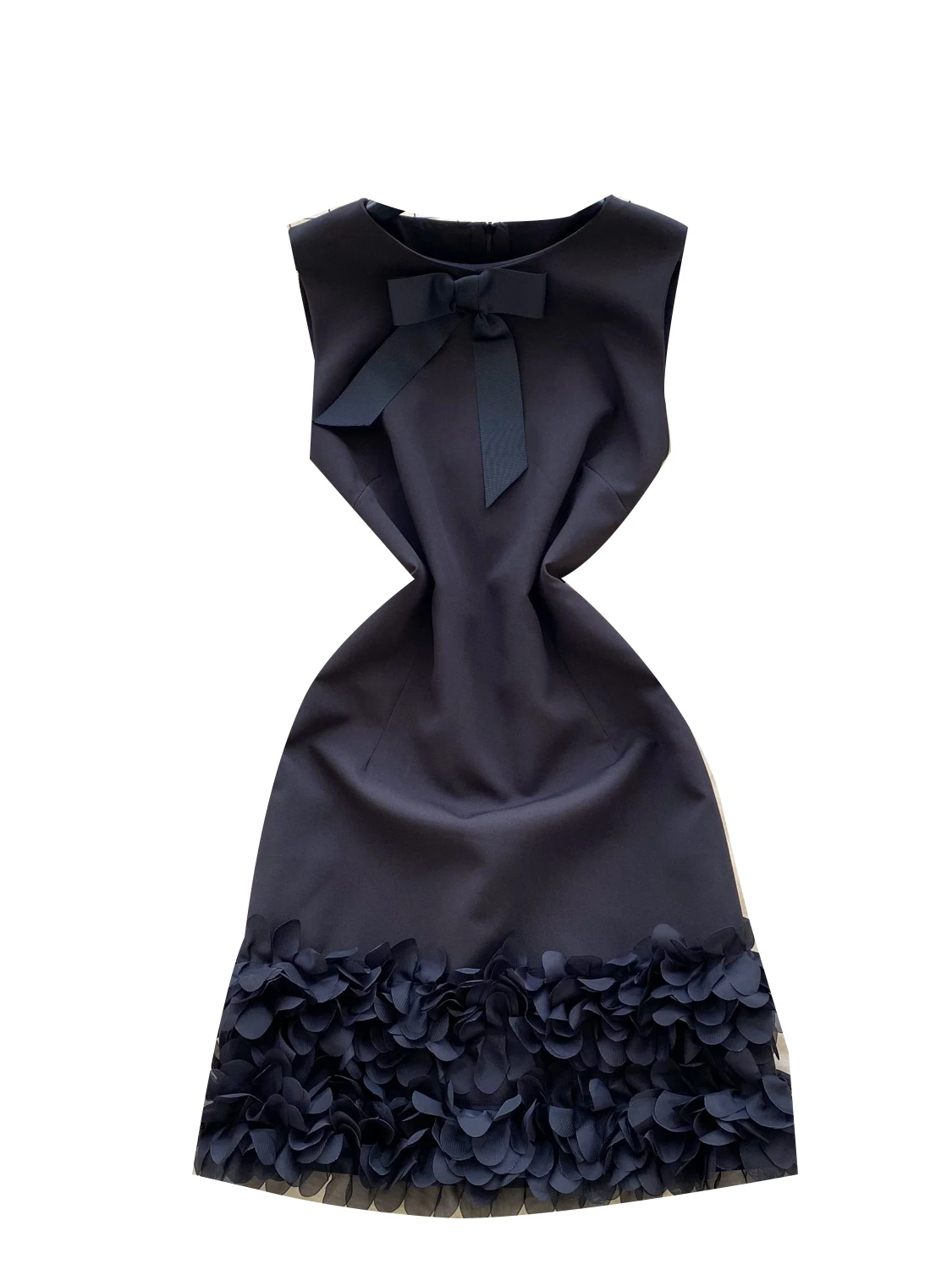 Ele rond Ne Svel taille haute gilet Dr femmes automne taille cintrée 3D dentelle garniture noeud jupe Dr