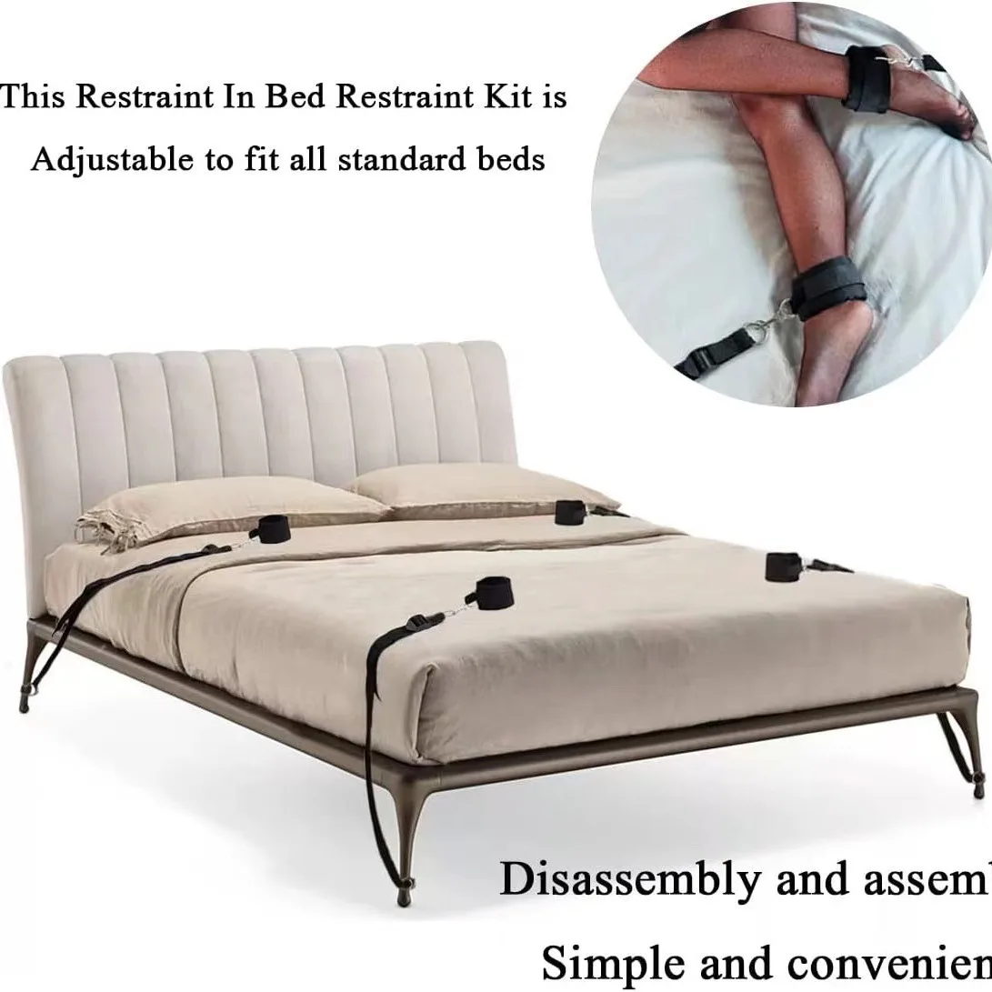 Sex Bed Bondage Set BDSM Handcuffs Ankle Restraints Adult Sex Games Bondage Bed Straps Erotic SM Sex Toys For Women Couples Cuff