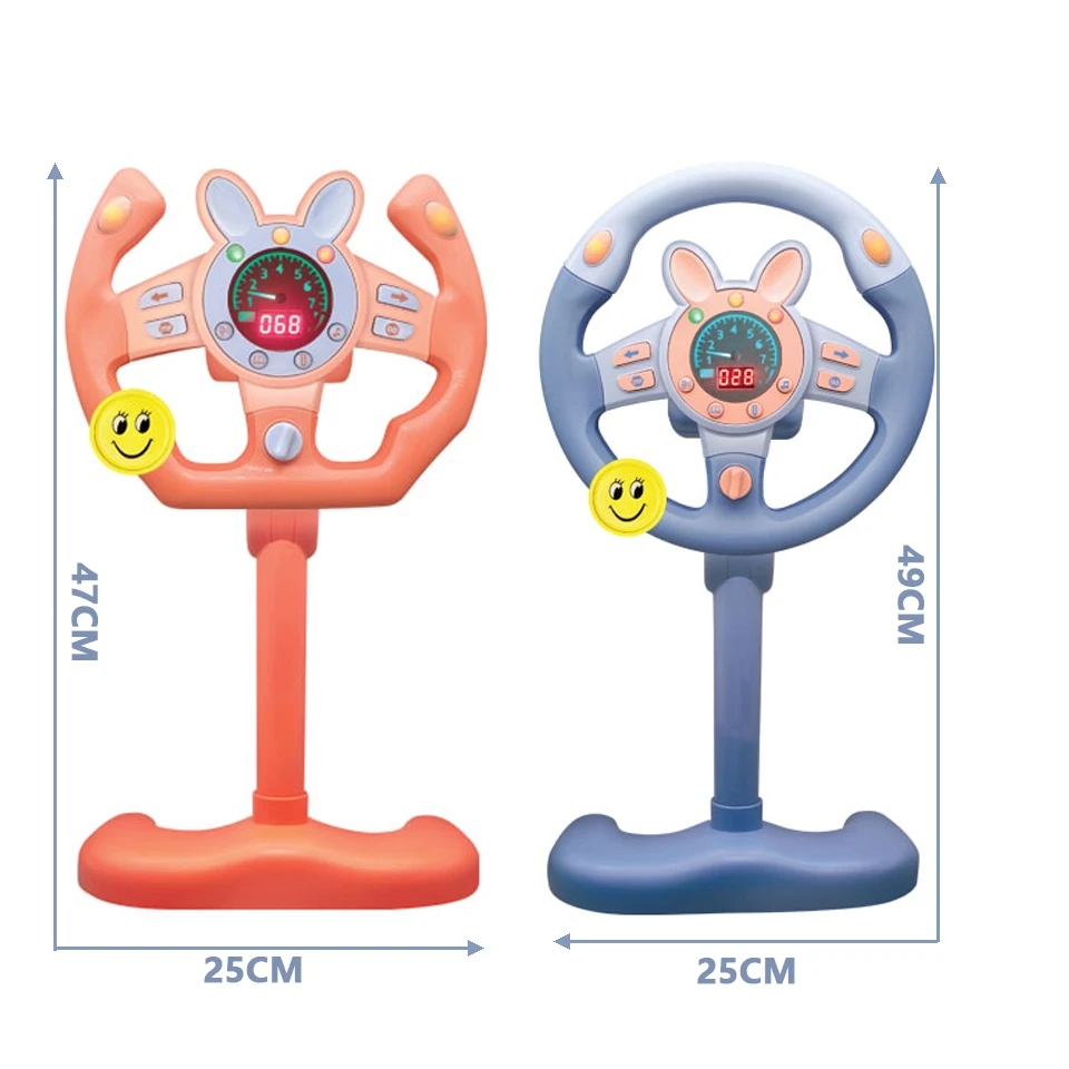 Controlador de dirección de conducción simulado eléctrico, rueda portátil, juguete copiloto con luz y sonido, sonido educativo, regalo para niños