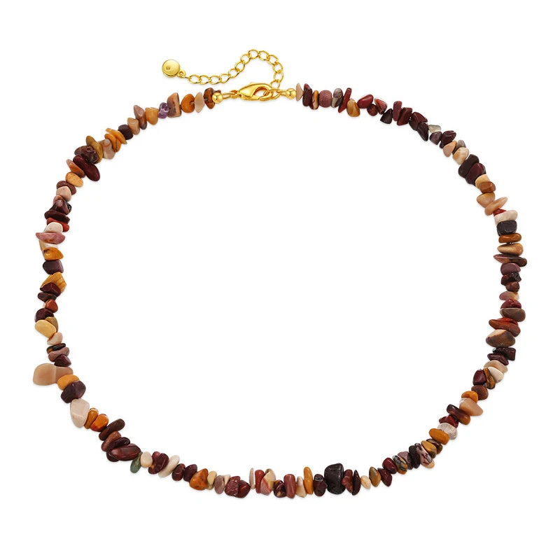 

PAPERPLUS Ethnic Style Women's Necklace Handmade Copper Jewelry with Irregular Stones Fashion Accessory for Spring 2025
