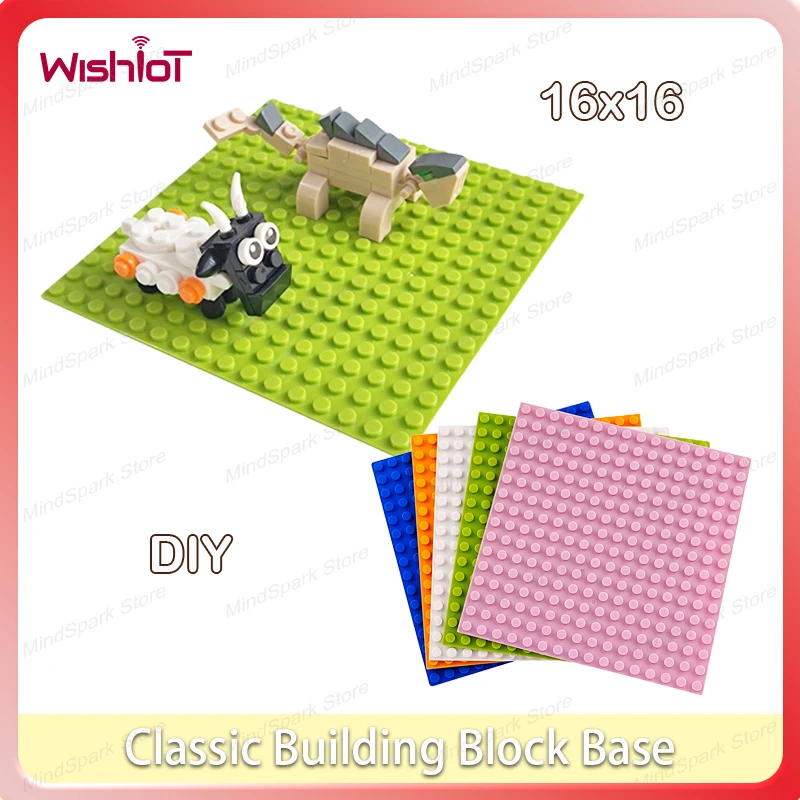 Klassische Gebäude Block Basis Bord Einfarbig 16*16 Platte MOC Kleine Partikel Ziegel Wand Montage DIY Kinder Pädagogisches spielzeug