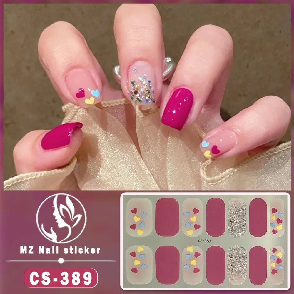 Waterproof French Nail Decals 3D Nails Polish Wraps Nail Art Gel Full Nail Wraps No Damage to Nails Gel Nail Stickers Set Nail