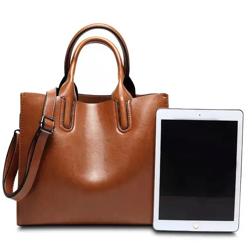 Casual Leather Women\'s 2022 New Large Capacity Tote Shoulder Handbags Office Ladies Party Luxury Bags