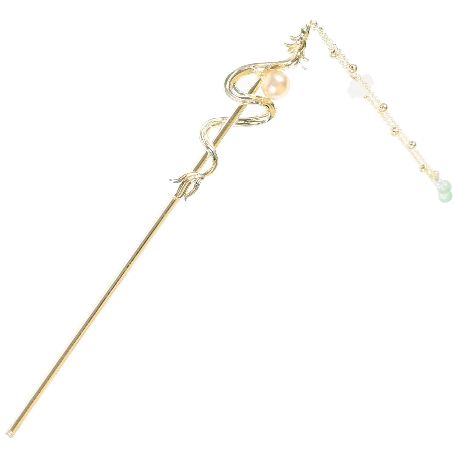 

Ancient Style Dragon Stick Tassel Decor Metal Hairpin Women Chignon Pin For Weddings Cosplay Hanfu Bun Holder Long Hair Sticks
