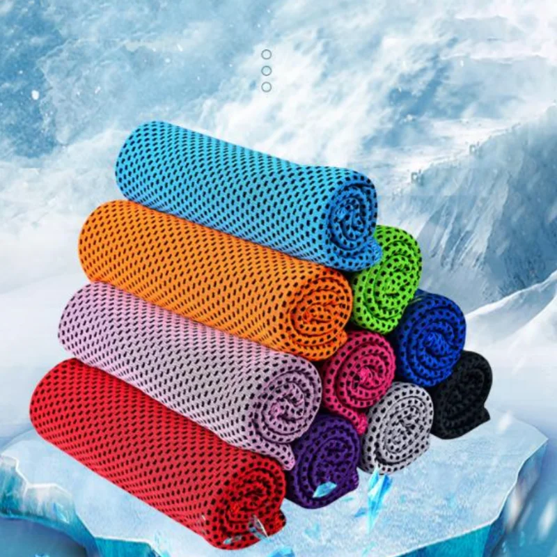 4-Piece Set of Randomly Colored Outdoor Sports Cooling Towels, Summer Cooling Towels, Outdoor Sports Towels, Sweat-Wiping Towels, Ice-Cold Towels, Quick-Drying Sweat Towels, Ice-Cold Ice Towels