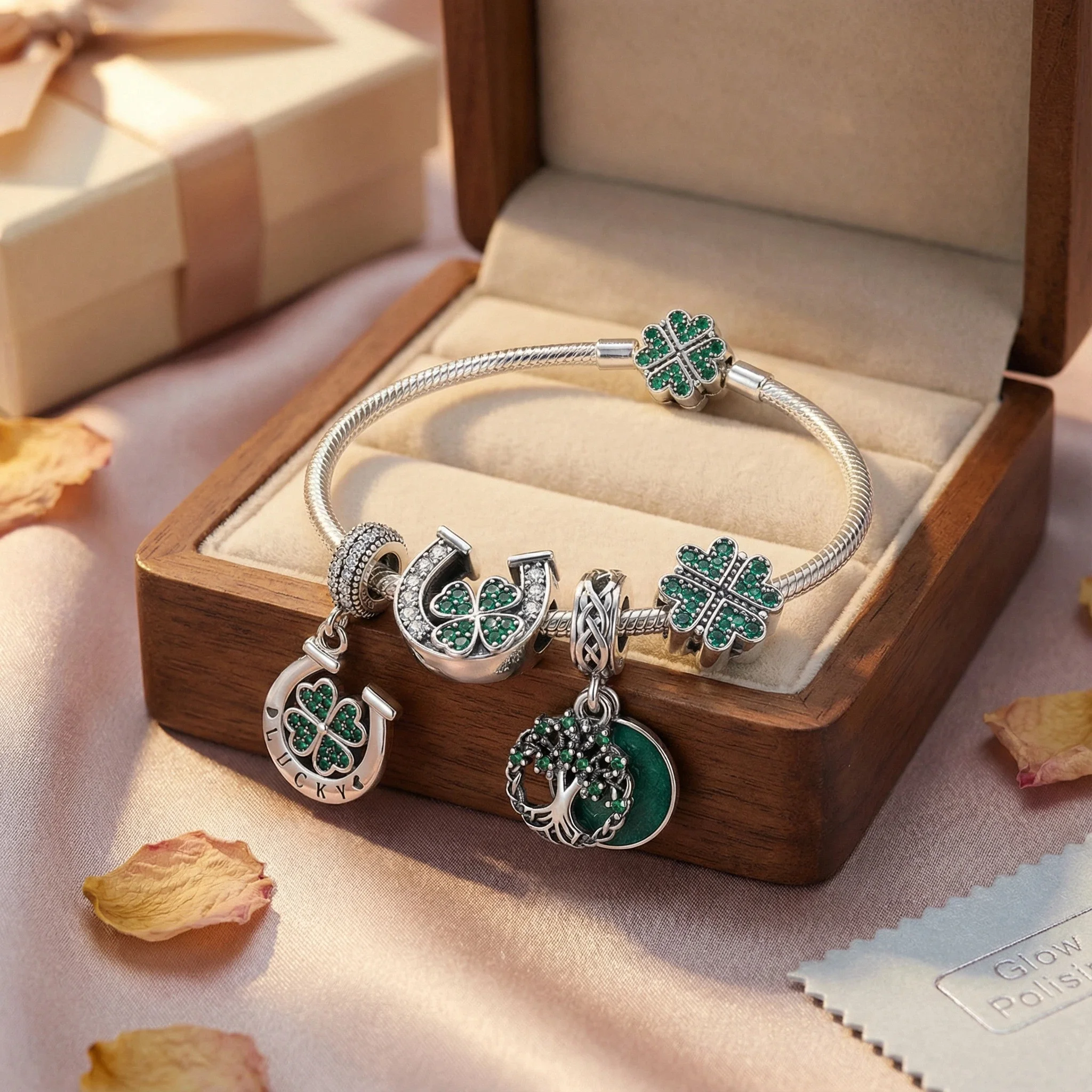 

925 Sterling Silver four-leaf clover Charms Pendant with Cubic Zirconia,Fit DIY bracelet necklace Gift for Her,Colgante Plata