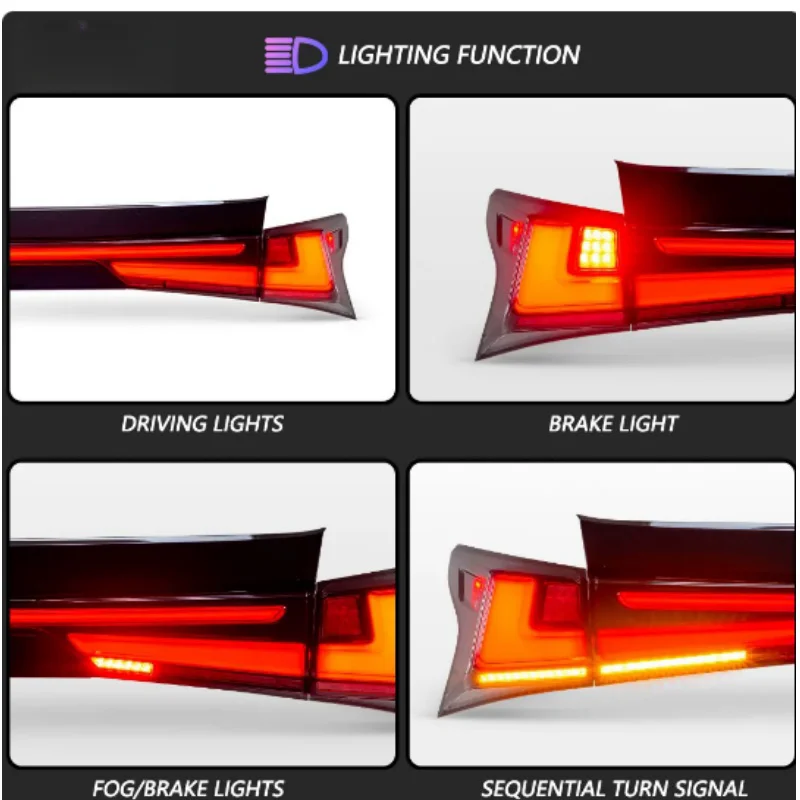 Tail Lights for Lexus NX200/NX300 2014-2021 Model Years, with Newly Upgraded LED Connectors for Plug-and-Play Installation