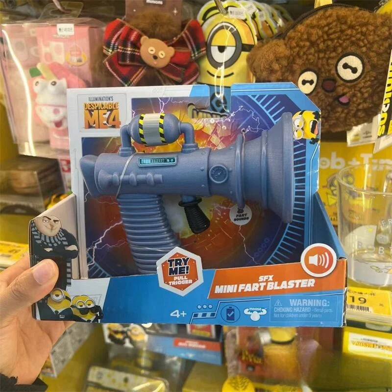 Genuine New Movie Fart Gun Despicable Me 4 Minions Mini Fart Gun Sound Toy Children'S Toys Anime Figure Toy Birthday Gifts