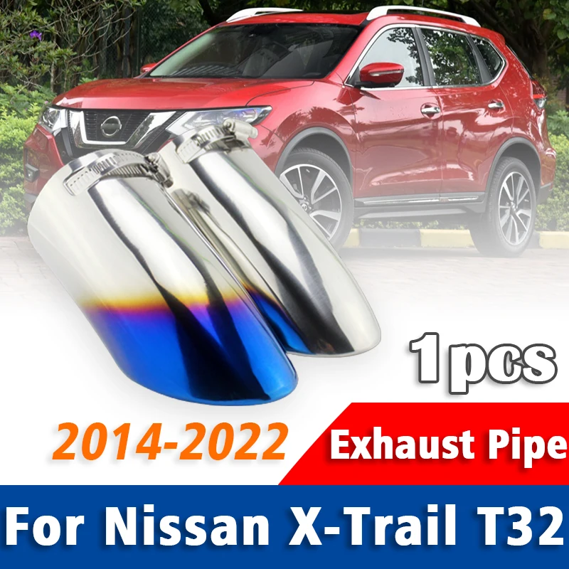 

1Pcs Stainless Steel Exhaust Pipe Muffler For Nissan X-Trail T32 2014-2022 Tailpipe Muffler Tip Rear Tail Throat Car Accessories