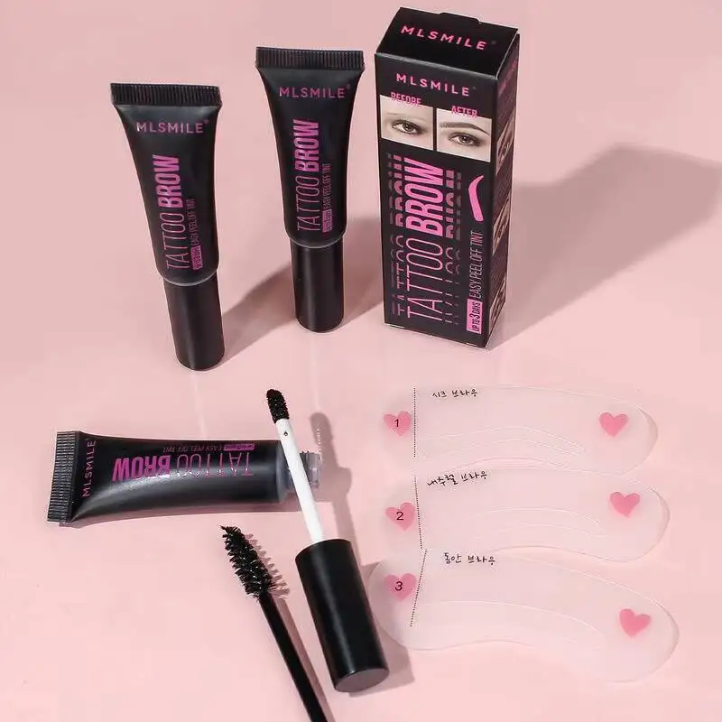 MLSMILE Gel despegable de larga duración, a prueba de manchas, impermeable, a prueba de sudor, líquido semipermanente para cejas