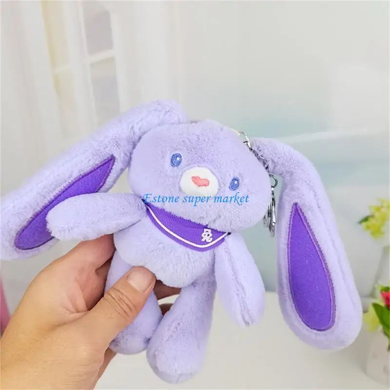 090B Long Legs Transfigure Bunny Keychain Plush Keyring Cartoon Backpack Pendant
