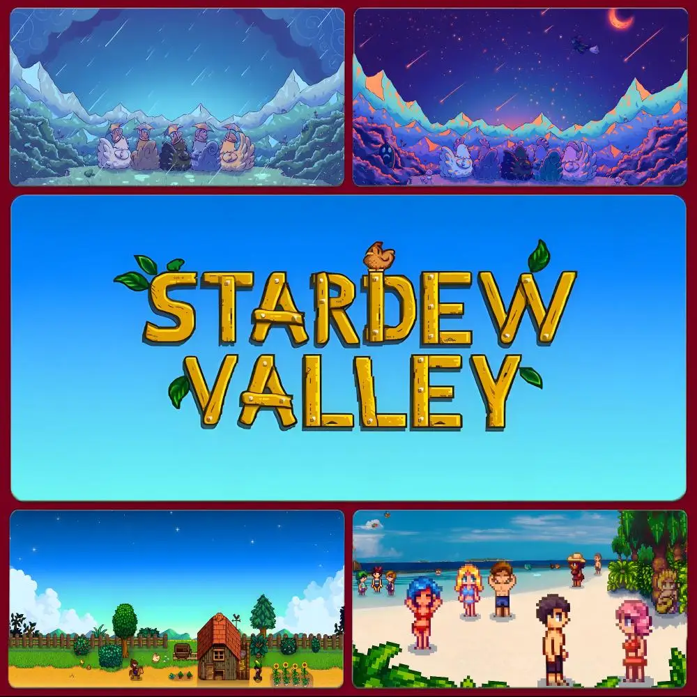 Game Simulation Stardew Valley Mouse Pad Large Gaming Mousepad with Stitched Edges Thickened Desk Mat PC