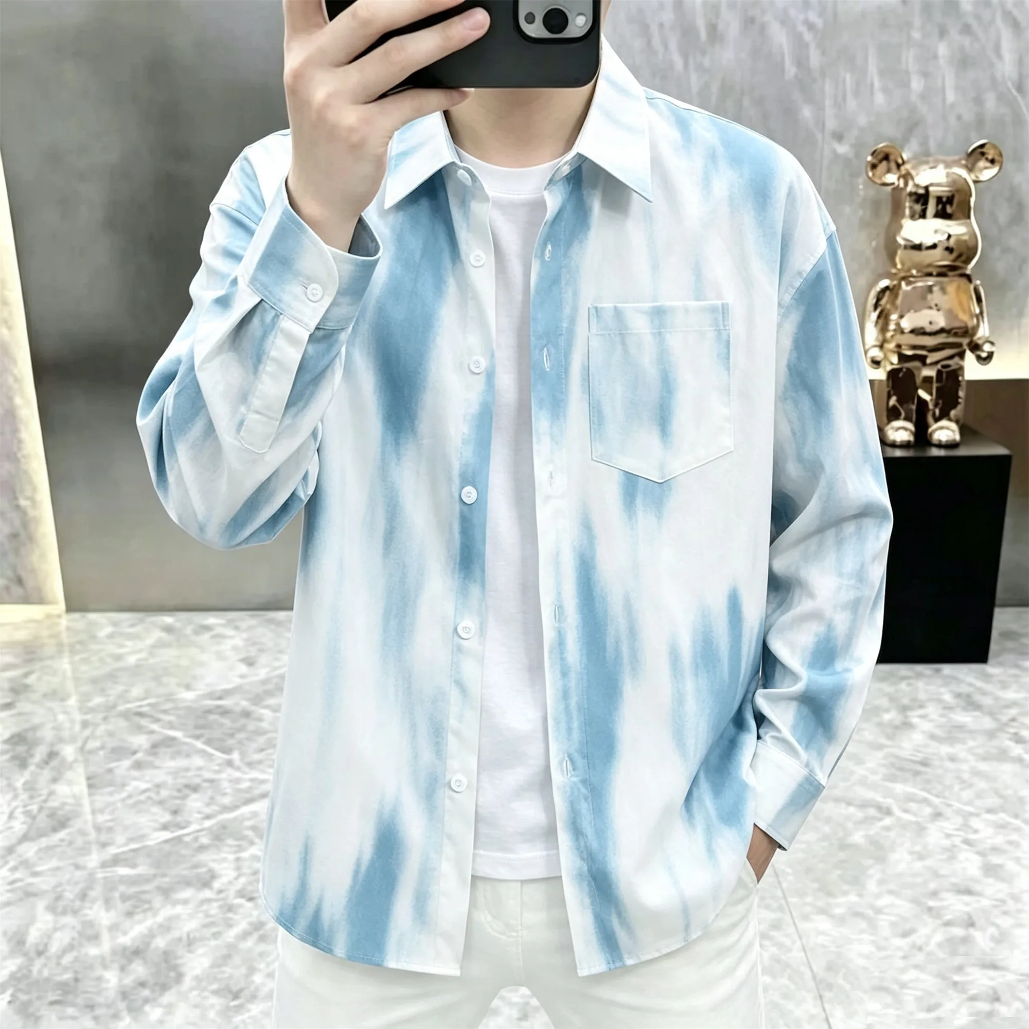 2026 Autumn/Winter Men's Sun Protection Shirt Gradient Shirt Seasonal Base Layer Jacket Lightweight Coat