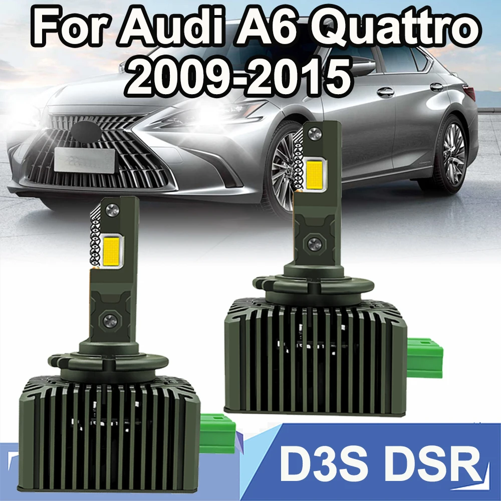 

For Audi A6 Quattro 2009-2015 D3S D3R LED Headlight Xeno White HID Replacement Auto Light Bulbs Highlight 3570 CSP CHIPS