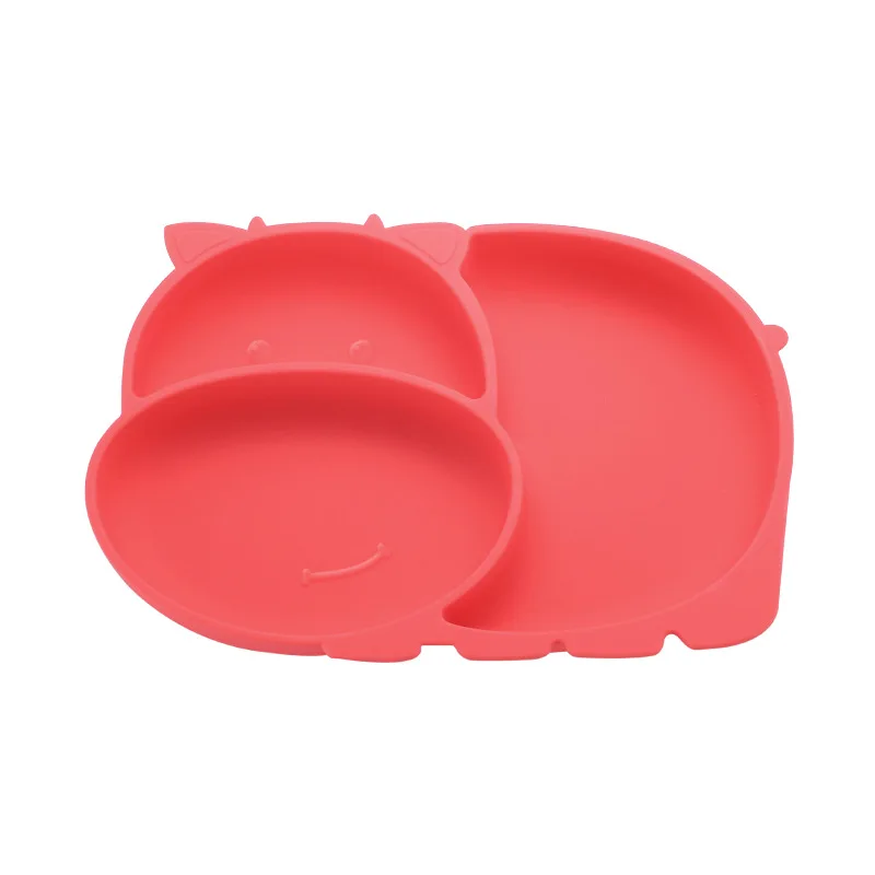 Ensemble d'ustensiles d'alimentation en silicone pour enfants, assiette, fourchette, cuillère, tasse à ventouse intégrée, division complémentaire, bébé