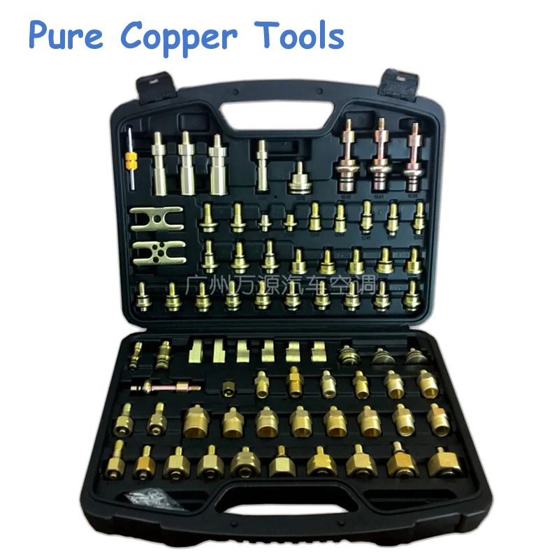 77pcs Car Detection Tool adaptere Set for European American Asia Car Auto Air Conditioning Leak Test Kit Car Repair Tool