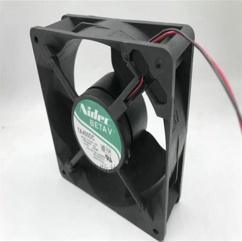 Original nidec 12038 ta450dc c31256-16a dc12v 0.49a ventilador de refrigeração de dois fios