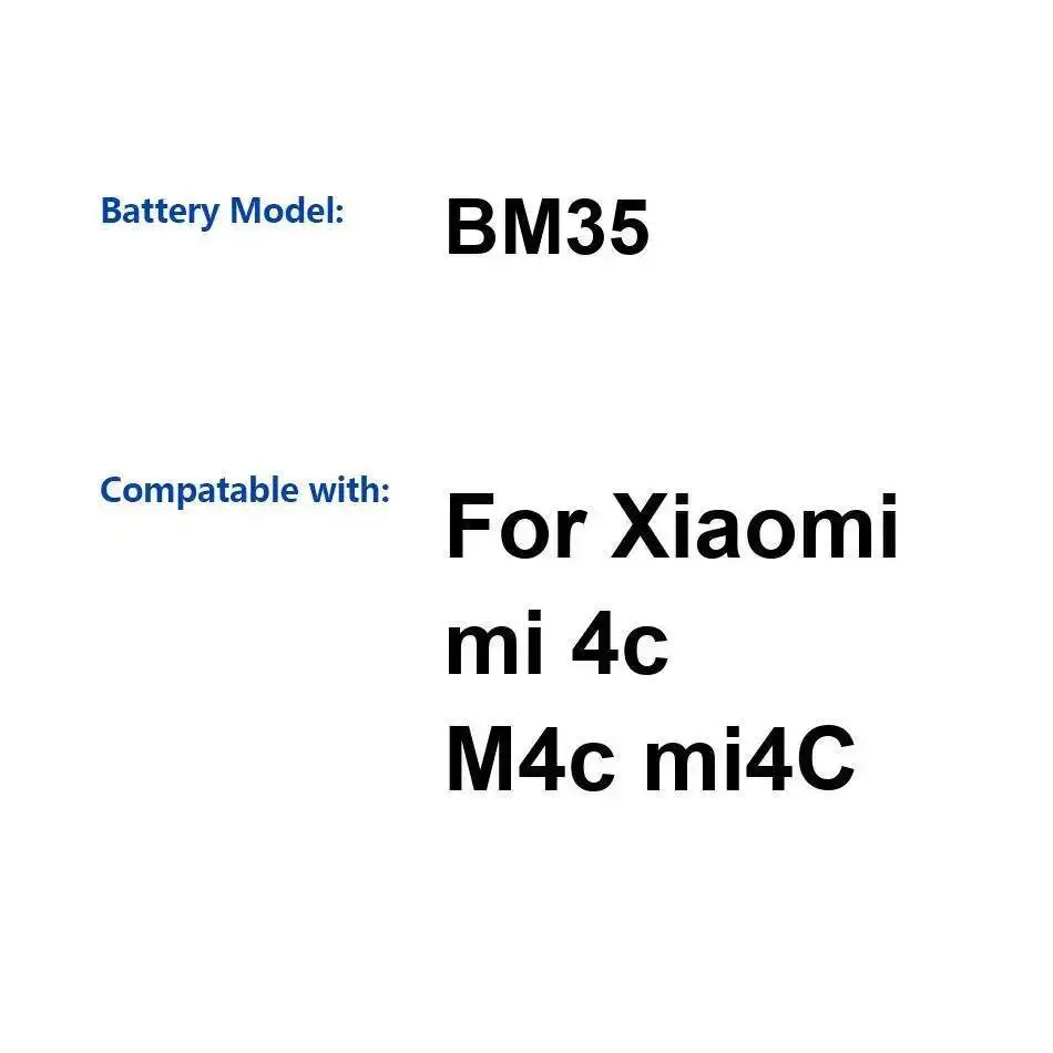 

Легкий аккумулятор для мобильного телефона BM35 3080 мАч для Xiaomi MI 4C M4c Mi4c Стабильный