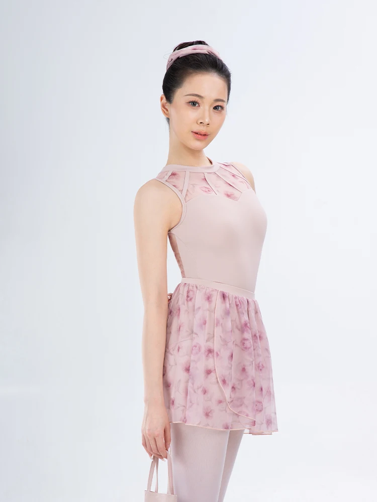 

Women Ballet Leotard Elegant Dance Wear Flower Mesh Retro Design Gymnastics Bodysuit Yoga Clothing