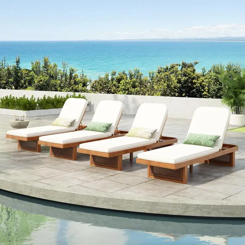 

Кресло для отдыха на открытом воздухе — дерево акации и полиэтиленовый ротанг с подушкой