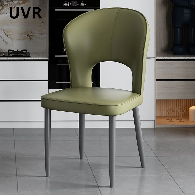 UVR Light Luxury Dining Chair Modern Simple Chair Cat Scratch Leather Book Table and Chairs Hotel Comfort Chair