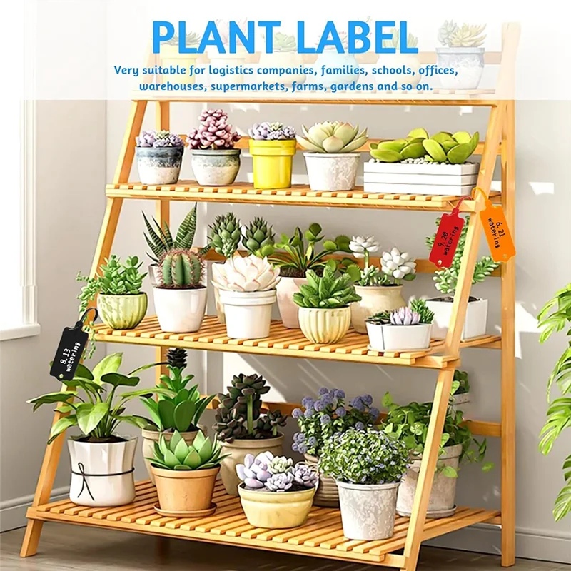 A76F-200PCS Etichette di spedizione in plastica, 1,46X2,48 pollici, etichette appese con cinturino di tenuta, etichette per fascette per cavi di spedizione