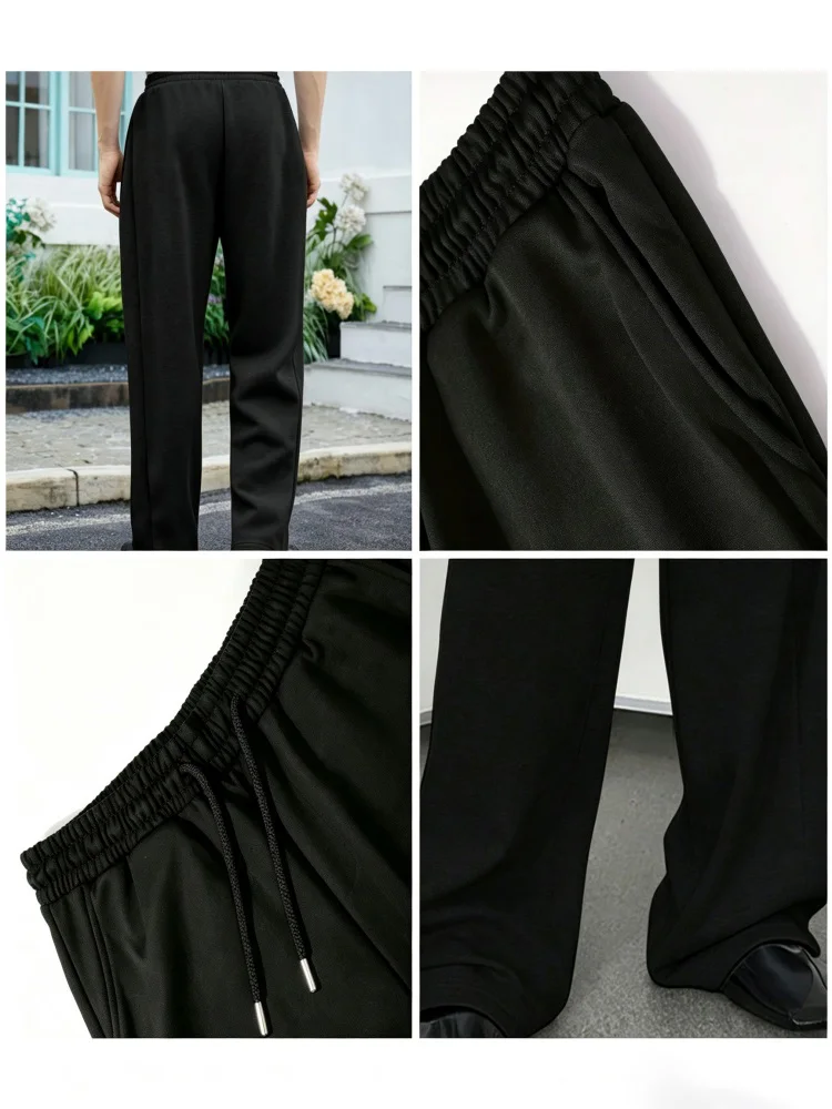 Men Flame Star Letter Print Straight Sweatpants Soft Breathable Drawstring Joggers Versatile Daily Casual Long S-3XL