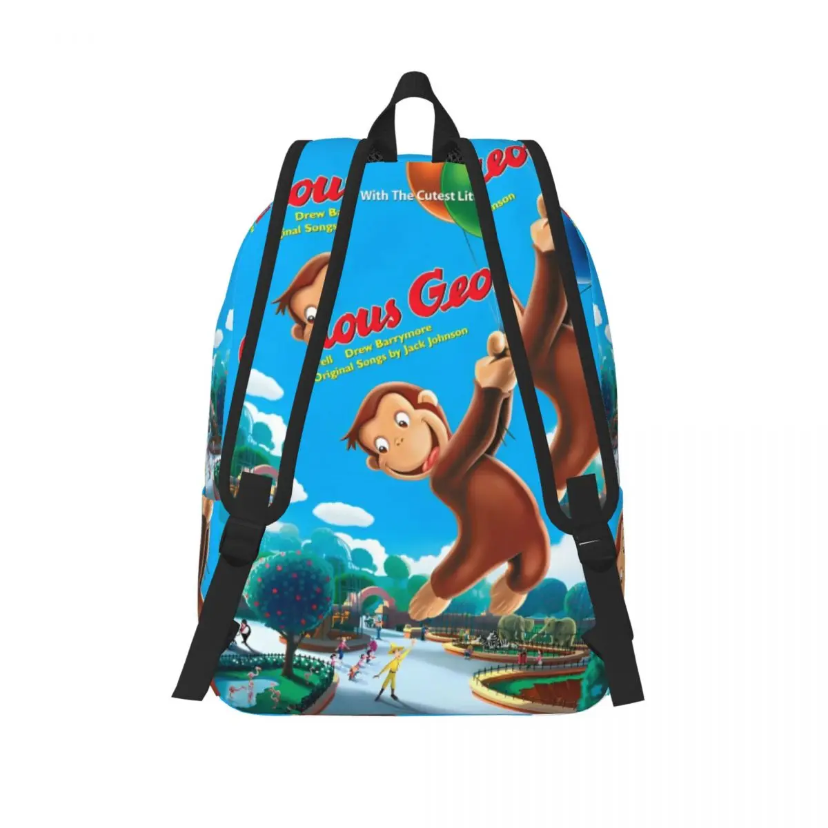 Mochila de dibujos animados Curious George Monkey para hombres y mujeres, bolsas de lona universitarias, serie de TV, mochila de moda para estudiantes al aire libre