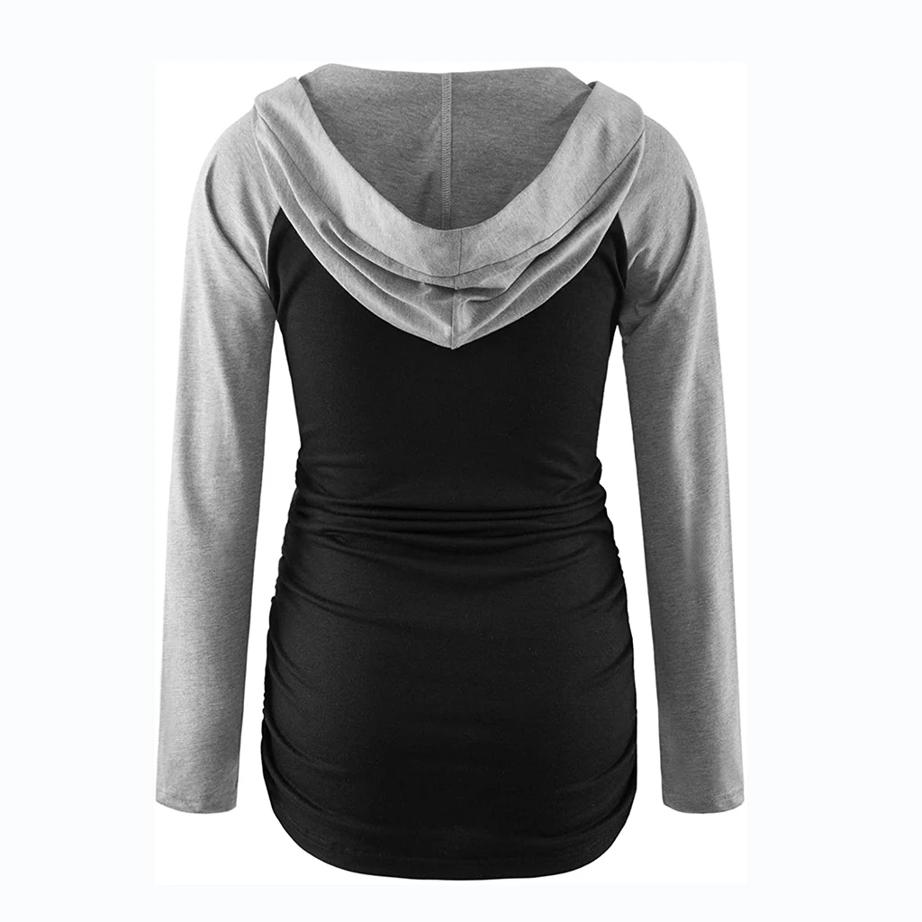Frauen Mutterschaft Hoodies Gestreiften Druck Langarm V-ausschnitt Hoodie Sweatshirts Top Mama Schwangere Pflege Herbst Und Winter Kleidung – Detail 9
