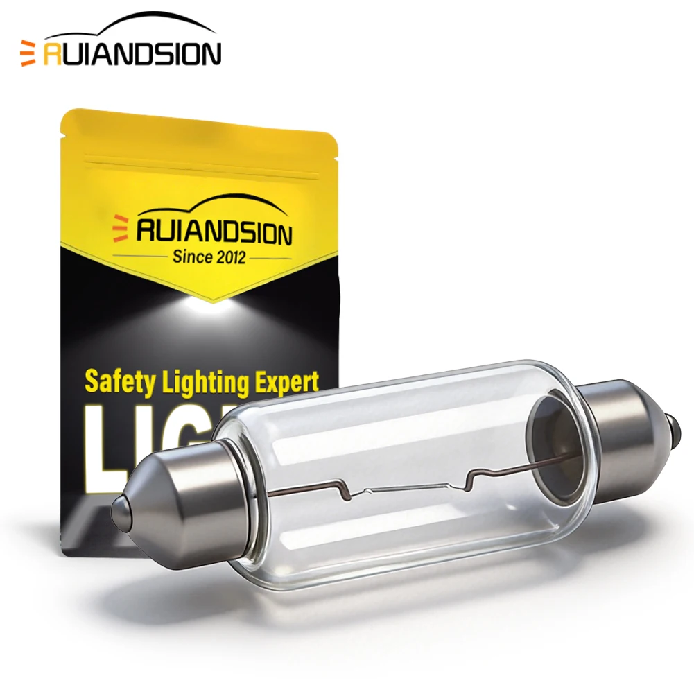 

RUIANDSION 44MM 6V 5W Festoon Bulb Original Replacement for Car Interior Dome Reading Light Trunk Lamp Bright Easy Install 2Pcs
