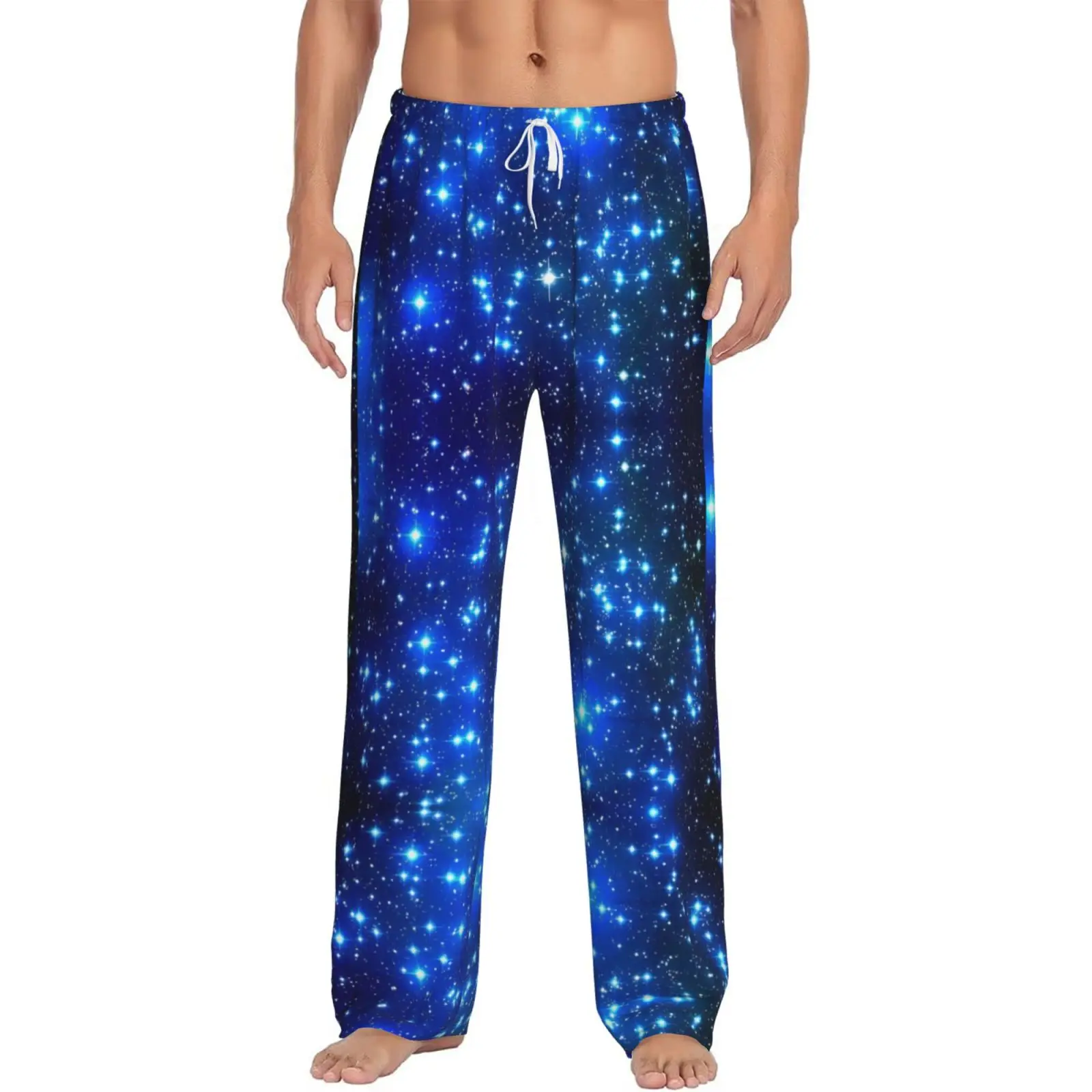 

Loose Men's Pajama Pants Man Cosmic Star Print Home Sleepwear Spring Autumn Trousers for Men Pijama Elastic Long Pants Pyjama