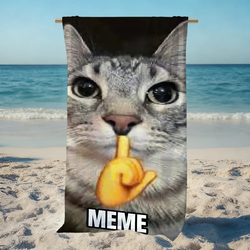 Laser Eyes Funny Cat Towel Beach Quick Dry Soft Pool Towels Gift for Travel Gym Shower Camping sports