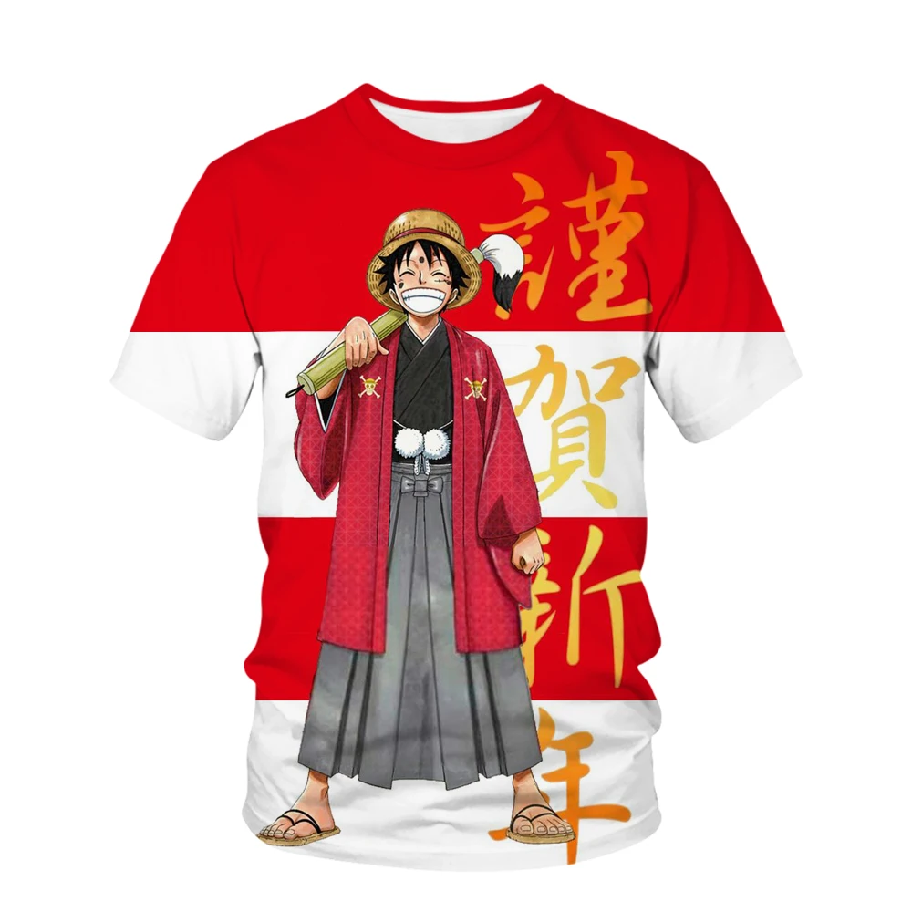 

2024 New Cool Boy Summer T Shirt Children's One Piece 3d Print Fashion Luffy Short Sleeve