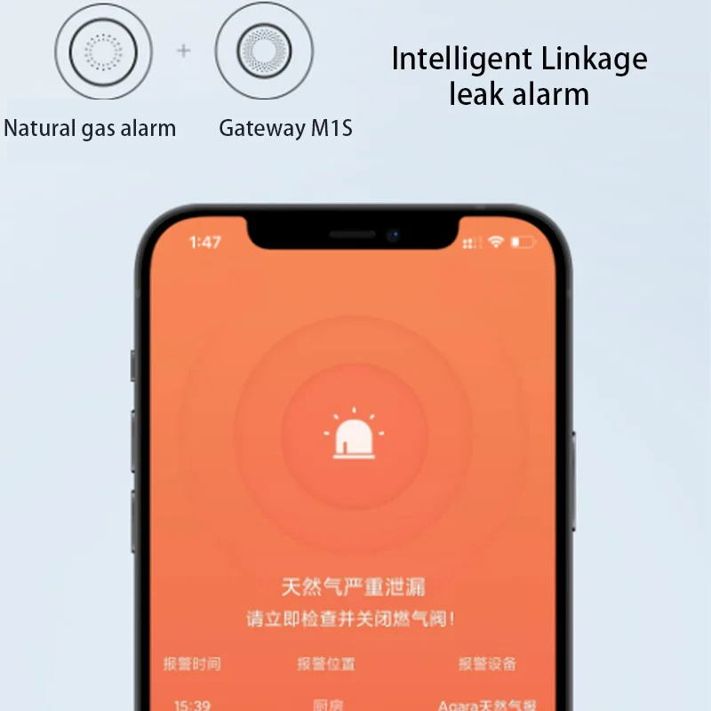Умный детектор утечки газа Aqara, работает с приложением Homekit, с дистанционным управлением, для систем сигнализации