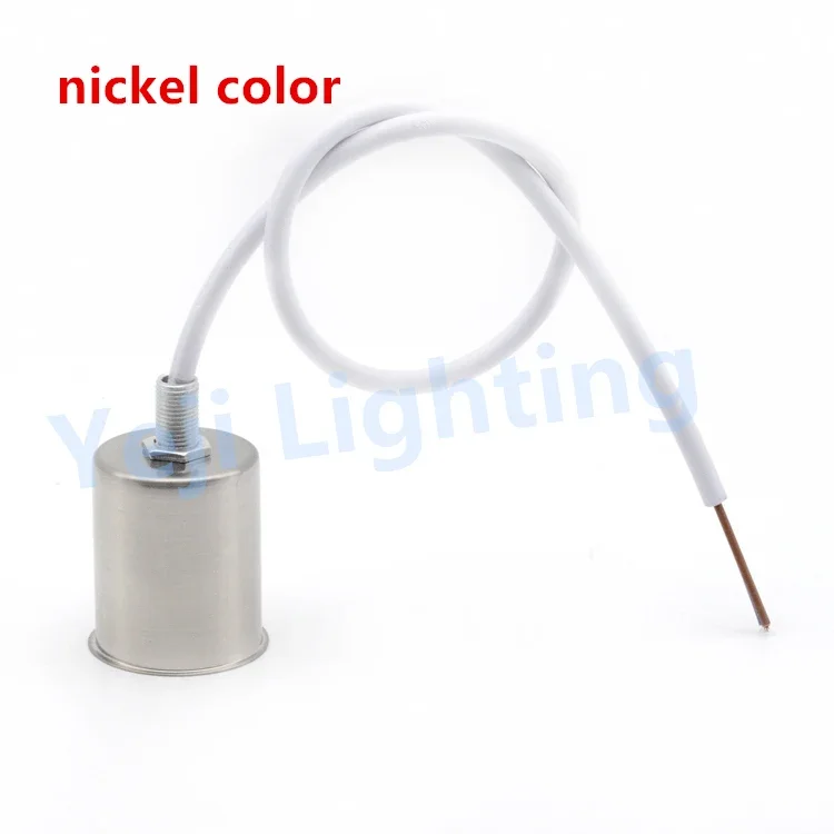 nickel color  E27 retro Vintage ceramics lamp holder Ceiling rose lamp cup for wall lamp chandelier DIY lighting accessories