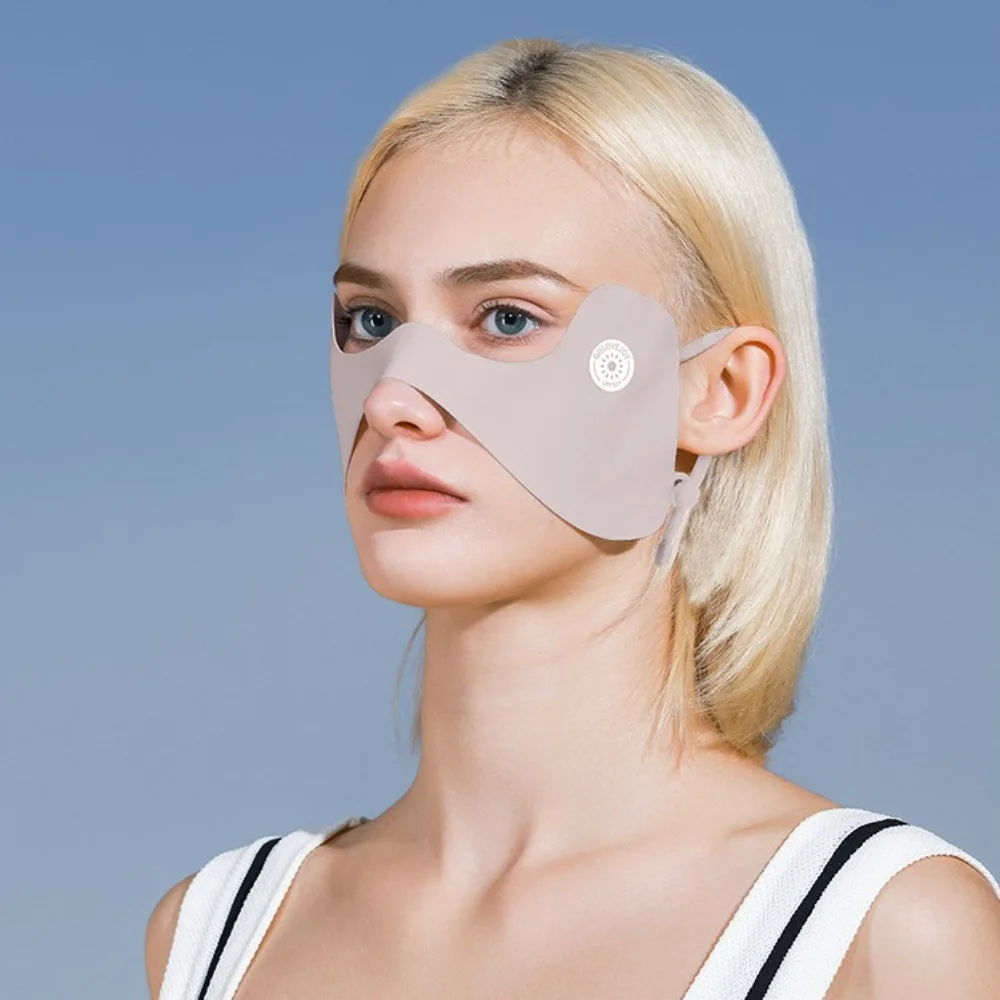New Anti-UV Sunscreen Mask Eye Protection Sun Protection Face Mask Breathable Ice Silk Sunscreen Eye Patches Summer