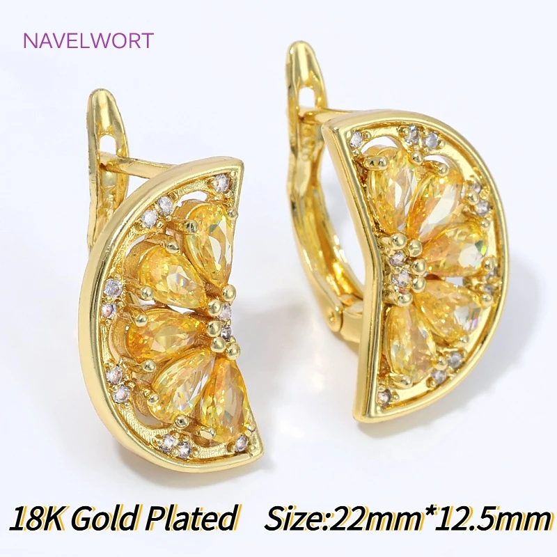 18K Vergoldete Fächerförmige Blumen-Ohrhaken, Messing-Basishaken für Ohrringe, DIY Schmuckmaterialien – Detail 27