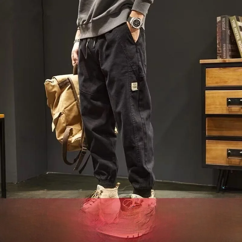 

Свободные хлопковые рабочие брюки Harlan Dstring, мужские повседневные брюки больших размеров, износостойкие брюки-карго для осени, зимы и весны