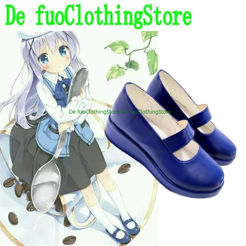 

Defuo Is The A Rabbit  Kafuu Chino Cosplay Shoes Boots Game Anime Halloween