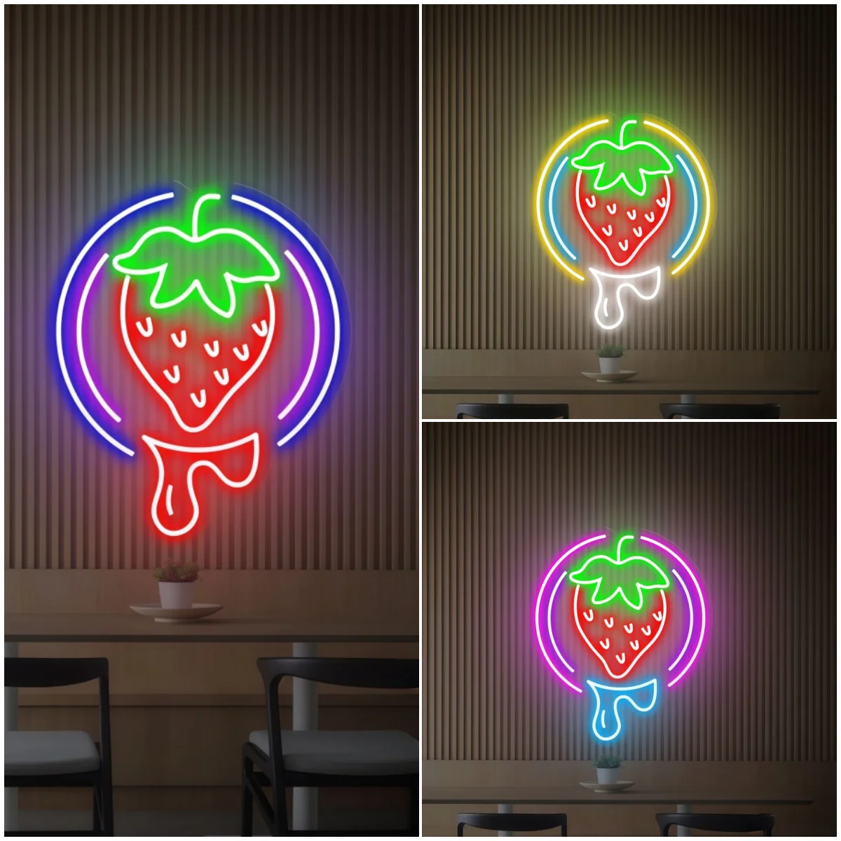 

Custom Neon Sign, Restaurant Led Sign, Rroom decoration, Fruit Led Strawberry Neon Sign| Strawberry Neon Light| Fruit Neon Signs