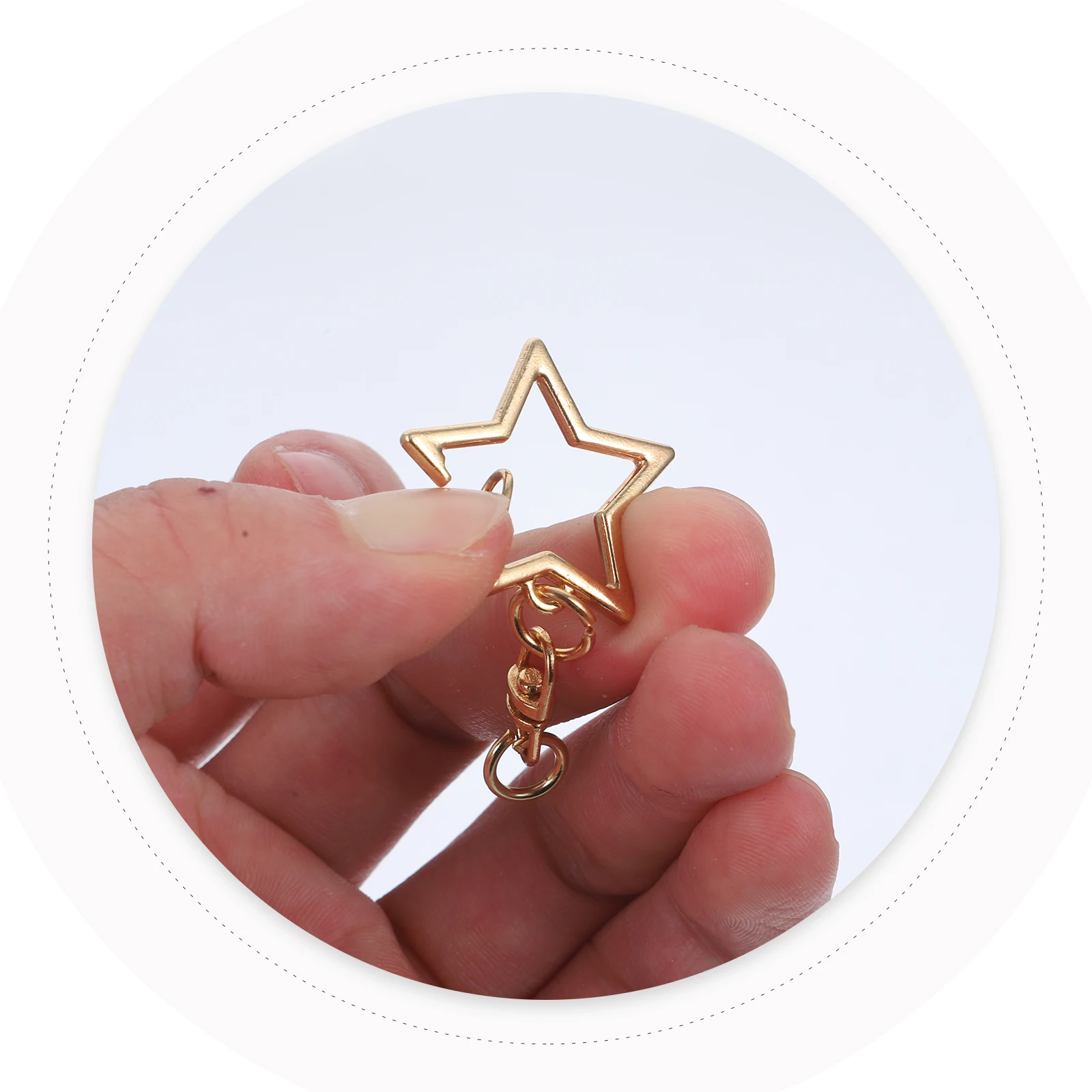 

60pcs Pentagram Keychain Swivel Clasps Metal DIY Hooks Clips for Crafting Projects Bulk Supplies Carabiner Accessories