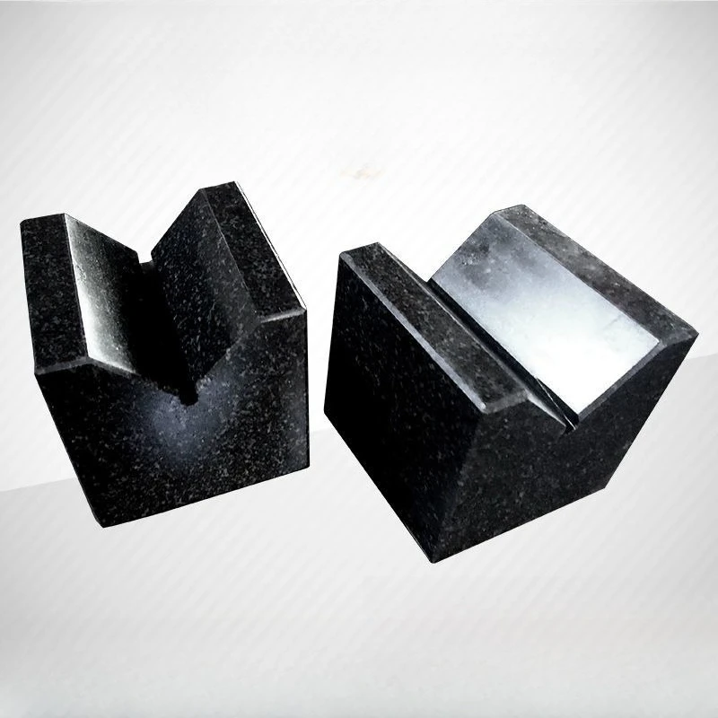 Granite V‑Block Pair, Precision Black Granite V‑Shaped Measuring Blocks for Workpiece Inspection